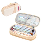 Deer Forest BL-A003 Macaron Astuccio per cancelleria in tela a doppio strato di grande capacità, Navy Blue, Fruit Green, Khaki, Orange Yellow, Cyan Purple, Cyan Blue, Cherry Pink