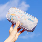 A22 Borsa per cancelleria a forma di simpatico cartone animato di grande capacità, Black, Pink, Yellow, Blue