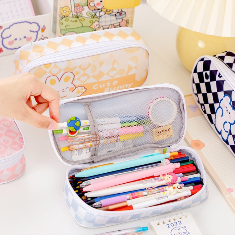 A22 Borsa per cancelleria a forma di simpatico cartone animato di grande capacità, Black, Pink, Yellow, Blue