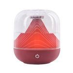FX-039 Umidificatore a luce ambientale con ricarica USB Mini umidificatore wireless da montagna, Green, White, Wine Red