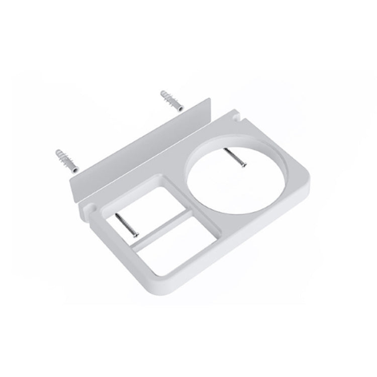 Mensola da bagno con staffa per montaggio a parete per asciugacapelli 2 in 1, White, Black