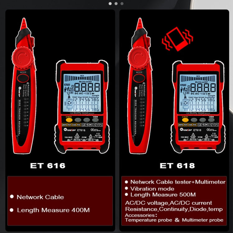 Tester per cavi di rete regolabile e ricaricabile POE