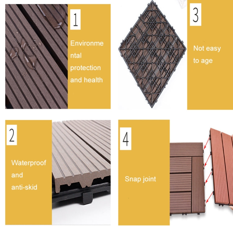Pavimento per giunzioni anticorrosione impermeabile in legno di plastica per esterni, Coffee, Grey, Apricot Yellow, Tea Color, Rosewood, Black