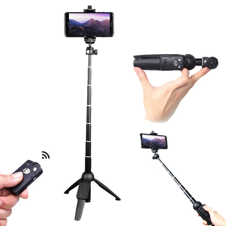 Treppiede per asta per selfie per telefono cellulare YUNTENG con telecomando Bluetooth, 9928 Black, 9928N Black