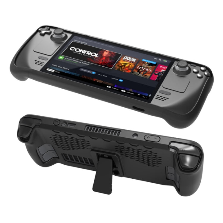 Custodia in TPU portatile JYS per Steam Deck + adesivo pulsante touchpad, TPU Case + Touchpad Button Sticker