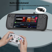 Custodia in TPU portatile JYS per Steam Deck + adesivo pulsante touchpad, TPU Case + Touchpad Button Sticker