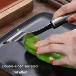 10 coltelli per chicchi di frutta con decapatore di semi di pepe in acciaio inossidabile, Round Handle, Diplonema Handle