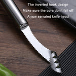 10 coltelli per chicchi di frutta con decapatore di semi di pepe in acciaio inossidabile, Round Handle, Diplonema Handle
