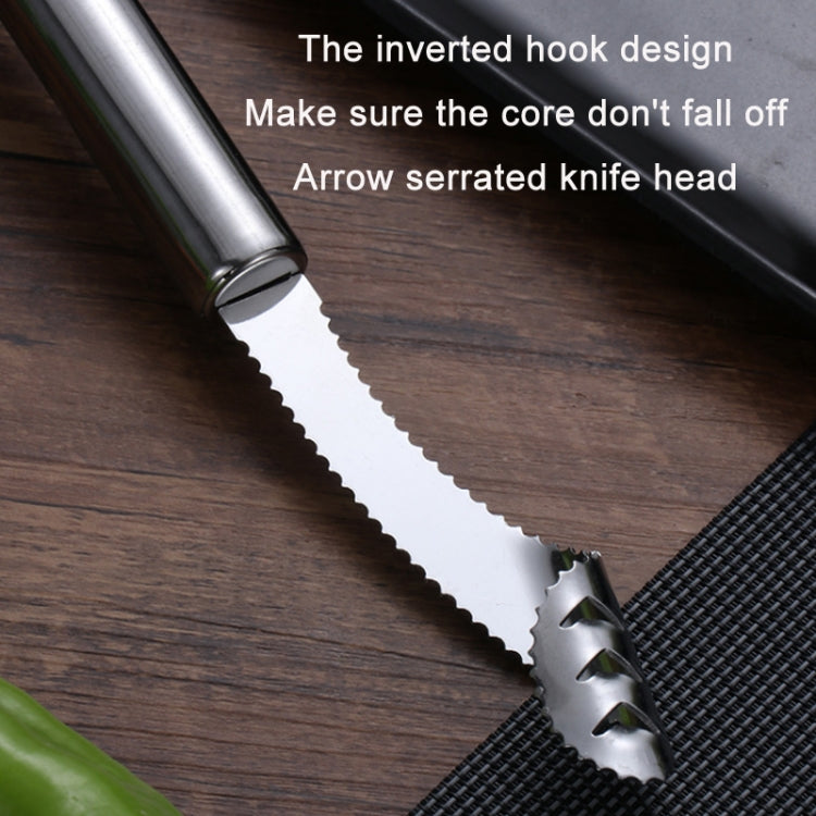 10 coltelli per chicchi di frutta con decapatore di semi di pepe in acciaio inossidabile, Round Handle, Diplonema Handle