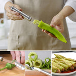 10 coltelli per chicchi di frutta con decapatore di semi di pepe in acciaio inossidabile, Round Handle, Diplonema Handle