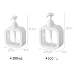 Flacone diviso per disinfettante per le mani trasparente Flacone per emulsione in plastica a pressa, 300ml, 500ml