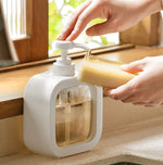 Flacone diviso per disinfettante per le mani trasparente Flacone per emulsione in plastica a pressa, 300ml, 500ml