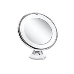 Specchio per il trucco da 12 cm con luce di riempimento a LED Specchio di bellezza a ventosa con ingrandimento 10X