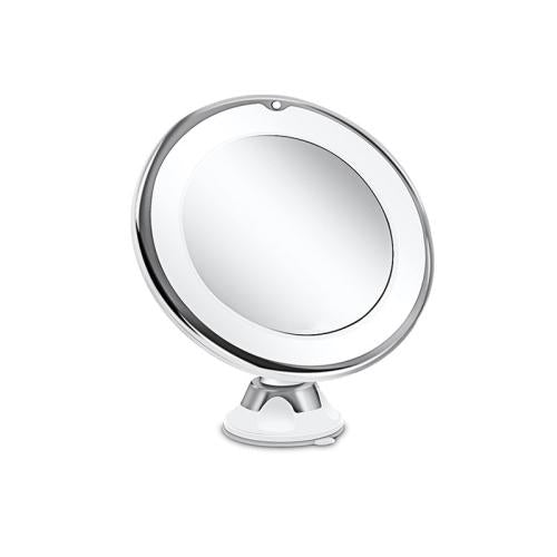 Specchio per il trucco da 12 cm con luce di riempimento a LED Specchio di bellezza a ventosa con ingrandimento 10X