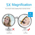 Specchio per il trucco da 12 cm con luce di riempimento a LED Specchio di bellezza a ventosa con ingrandimento 10X
