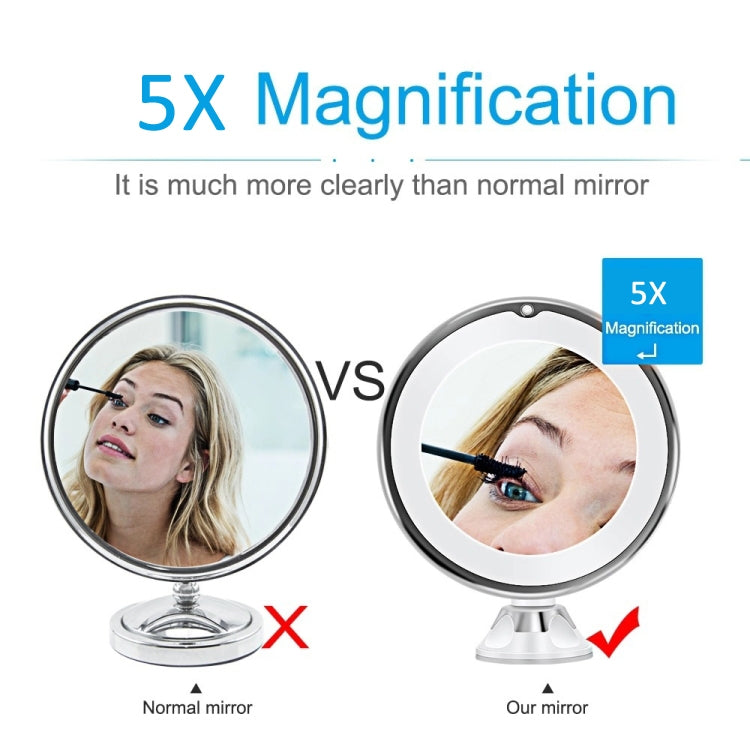 Specchio per il trucco da 12 cm con luce di riempimento a LED Specchio di bellezza a ventosa con ingrandimento 10X