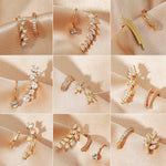 Semplici orecchini con zirconi geometrici a clip con foratura piccola, DZ-523, DZ-522, DZ-521, DZ-520, DZ-519, DZ-518, DZ-517, DZ-516, DZ-515, DZ-514, DZ-513, DZ-512, DZ-510, DZ-509