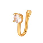 10 pezzi Clip per naso a forma di U in rame intarsiato con decorazione del naso in zircone, G-364 Gold, G-365 Silver, G-247 Gold, G-248 Silver, G-251 Gold, G-252 Silver, G-253 Gold, G-254 Silver, G-235 Gold, G-236 Silver, G-231 Gold, G-232 Silver      ...