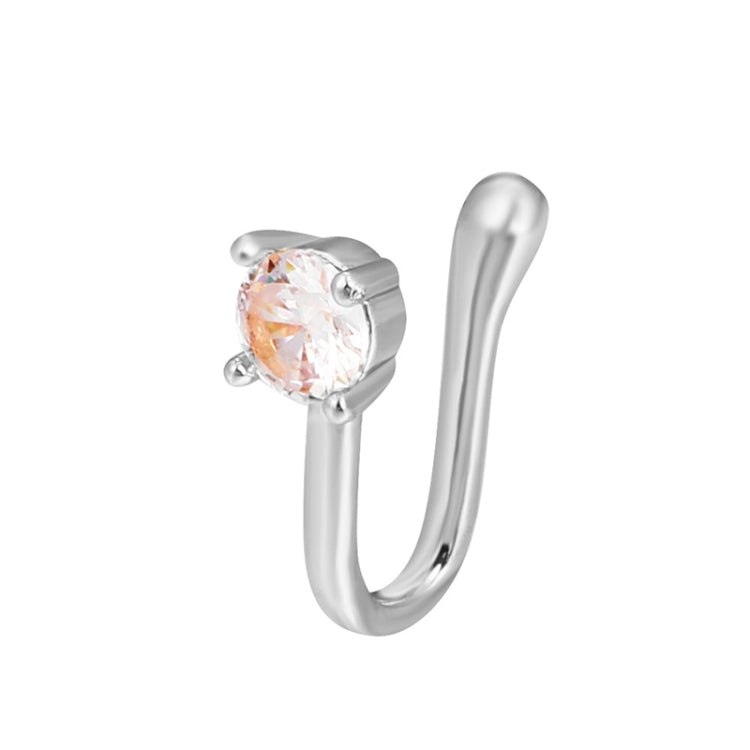 10 pezzi Clip per naso a forma di U in rame intarsiato con decorazione del naso in zircone, G-364 Gold, G-365 Silver, G-247 Gold, G-248 Silver, G-251 Gold, G-252 Silver, G-253 Gold, G-254 Silver, G-235 Gold, G-236 Silver, G-231 Gold, G-232 Silver      ...