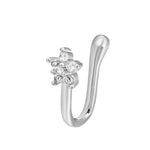 10 pezzi Clip per naso a forma di U in rame intarsiato con decorazione del naso in zircone, G-364 Gold, G-365 Silver, G-247 Gold, G-248 Silver, G-251 Gold, G-252 Silver, G-253 Gold, G-254 Silver, G-235 Gold, G-236 Silver, G-231 Gold, G-232 Silver      ...