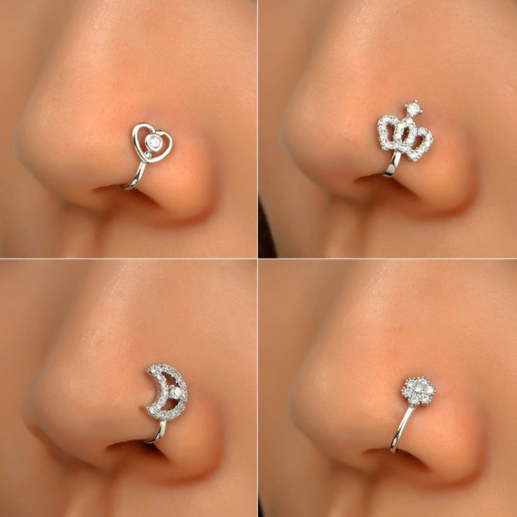 10 pezzi Clip per naso a forma di U in rame intarsiato con decorazione del naso in zircone, G-373 Gold, G-374 Silver, G-350 Silver, G-188 Gold, G-189 Silver