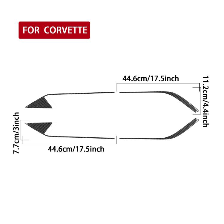 Adesivo per presa d'aria motore sul tetto della Chevrolet Corvette C8, 4 pezzi/set