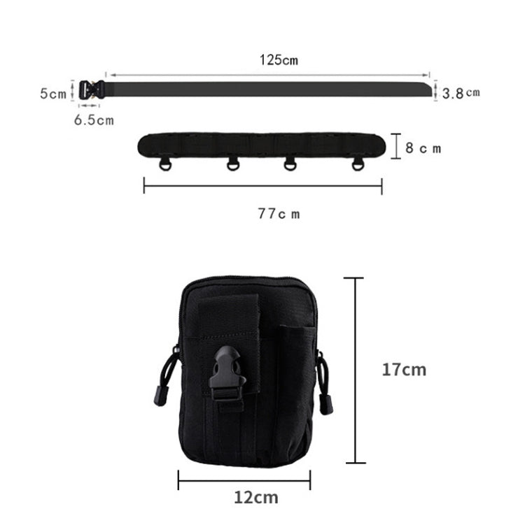 Cintura da caccia all'aperto Cintura in nylon, specifiche:, Belt + Corset  Black, Belt + Corset  Khaki, Belt + Corset  Army Green, With Bag Black, With Bag Khaki, With Bag Army Green, Only Corset  Black, Only Corset  Khaki, Only Corset  Army Green