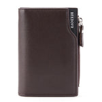 BEEDOVR 9902 Portafoglio corto da uomo con cerniera multi-card ID Bag, BEEDOVR 9902 Black, BEEDOVR 9902 Brown
