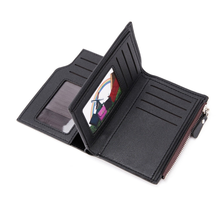 BEEDOVR 9902 Portafoglio corto da uomo con cerniera multi-card ID Bag, BEEDOVR 9902 Black, BEEDOVR 9902 Brown