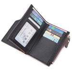 BEEDOVR 9902 Portafoglio corto da uomo con cerniera multi-card ID Bag, BEEDOVR 9902 Black, BEEDOVR 9902 Brown
