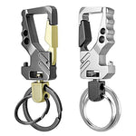2 PCS QP-131 Moschettone apribottiglie portachiavi multifunzionale a doppio anello