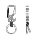 2 PCS QP-131 Moschettone apribottiglie portachiavi multifunzionale a doppio anello