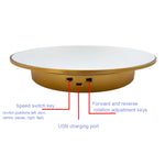 Giradischi elettrico da 32 cm per fotografia con regolazione della direzione della velocità, White Mirror, Black Mirror, Golden Mirror