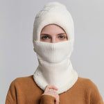 Cappello da donna monopezzo, sciarpa, cappello lavorato a maglia caldo e berretto in velluto