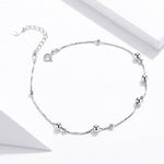 SCT005 S925 Cavigliera in Argento Placcato Oro Bianco Cavigliera, SCT005