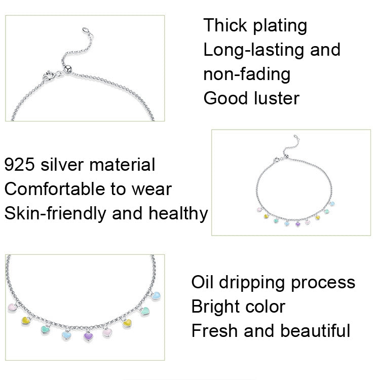 SCT020 Cavigliera in argento Rainbow Love S925 Cavigliera in argento, SCT020