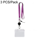 3 Pz Porta Badge Orizzontale in PVC Trasparente