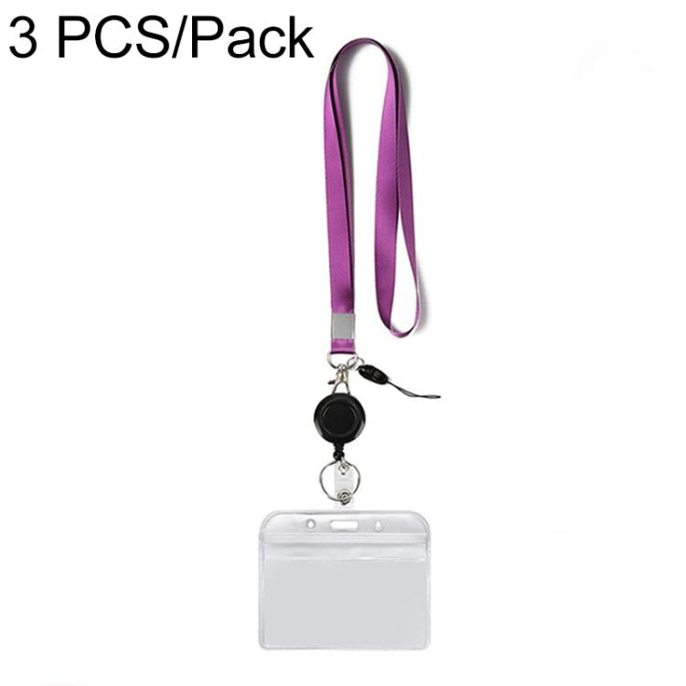 3 Pz Porta Badge Orizzontale in PVC Trasparente