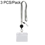3 Pz Porta Badge Orizzontale in PVC Trasparente