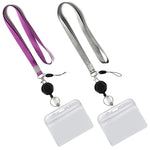 3 Pz Porta Badge Orizzontale in PVC Trasparente