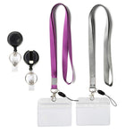 3 Pz Porta Badge Orizzontale in PVC Trasparente