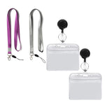 3 Pz Porta Badge Orizzontale in PVC Trasparente