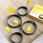 Stampo antiaderente per uova fritte rotonde antiaderenti da 3/4 di pollice, 4-Pack Anti-Hot