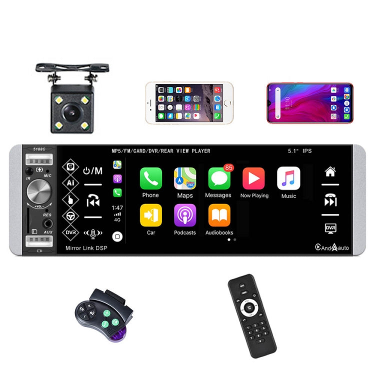 A2905 Lettore Carplay a testa singola con schermo capacitivo IPS da 5,1 pollici, stile:, Standard, Standard+4 Light Camera, Standard+8 Light Camera, Standard+12 Light Camera, Standard+AHD Light Camera