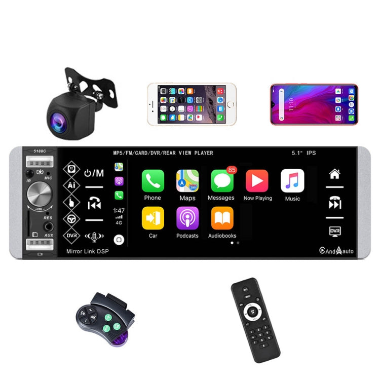 A2905 Lettore Carplay a testa singola con schermo capacitivo IPS da 5,1 pollici, stile:, Standard, Standard+4 Light Camera, Standard+8 Light Camera, Standard+12 Light Camera, Standard+AHD Light Camera
