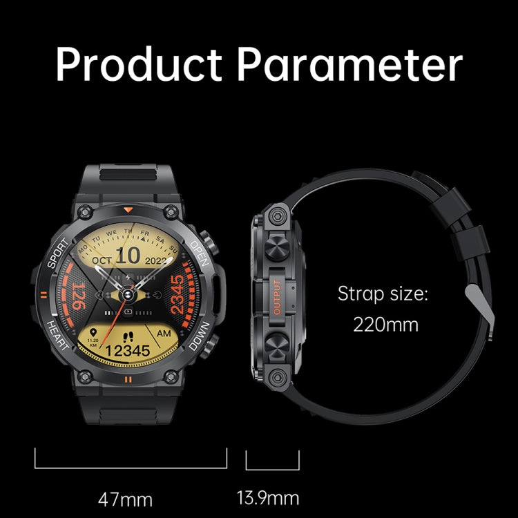 K56Pro 1,39 pollici frequenza cardiaca/pressione sanguigna/monitoraggio dell'ossigeno nel sangue Smart Calling Watch