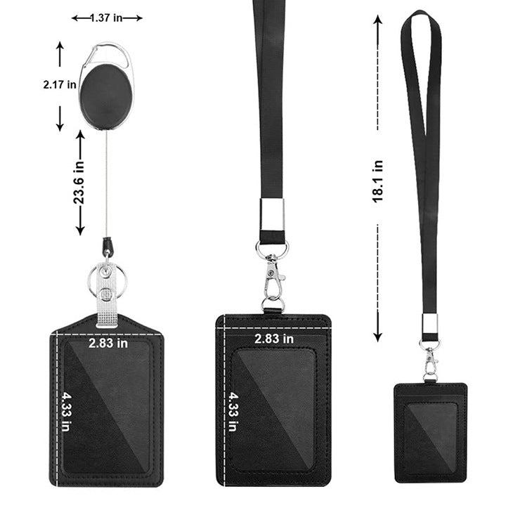 2 set ZT-6330 3 in 1 Custodia protettiva per cavezza con fibbia retrattile in pelle PU, ZT-6330
