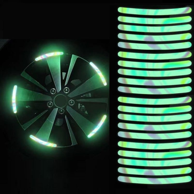 10 set di adesivi riflettenti per mozzo ruota arcobaleno per auto Decorazione luminosa di avvertimento per pneumatici, Rainbow, Purity