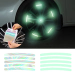 10 set di adesivi riflettenti per mozzo ruota arcobaleno per auto Decorazione luminosa di avvertimento per pneumatici, Rainbow, Purity