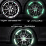 10 set di adesivi riflettenti per mozzo ruota arcobaleno per auto Decorazione luminosa di avvertimento per pneumatici, Rainbow, Purity